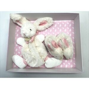 Doudou Et Compagnie Paris Bunny Lovely Pink Baby Plush Doll & Booties Gift Set